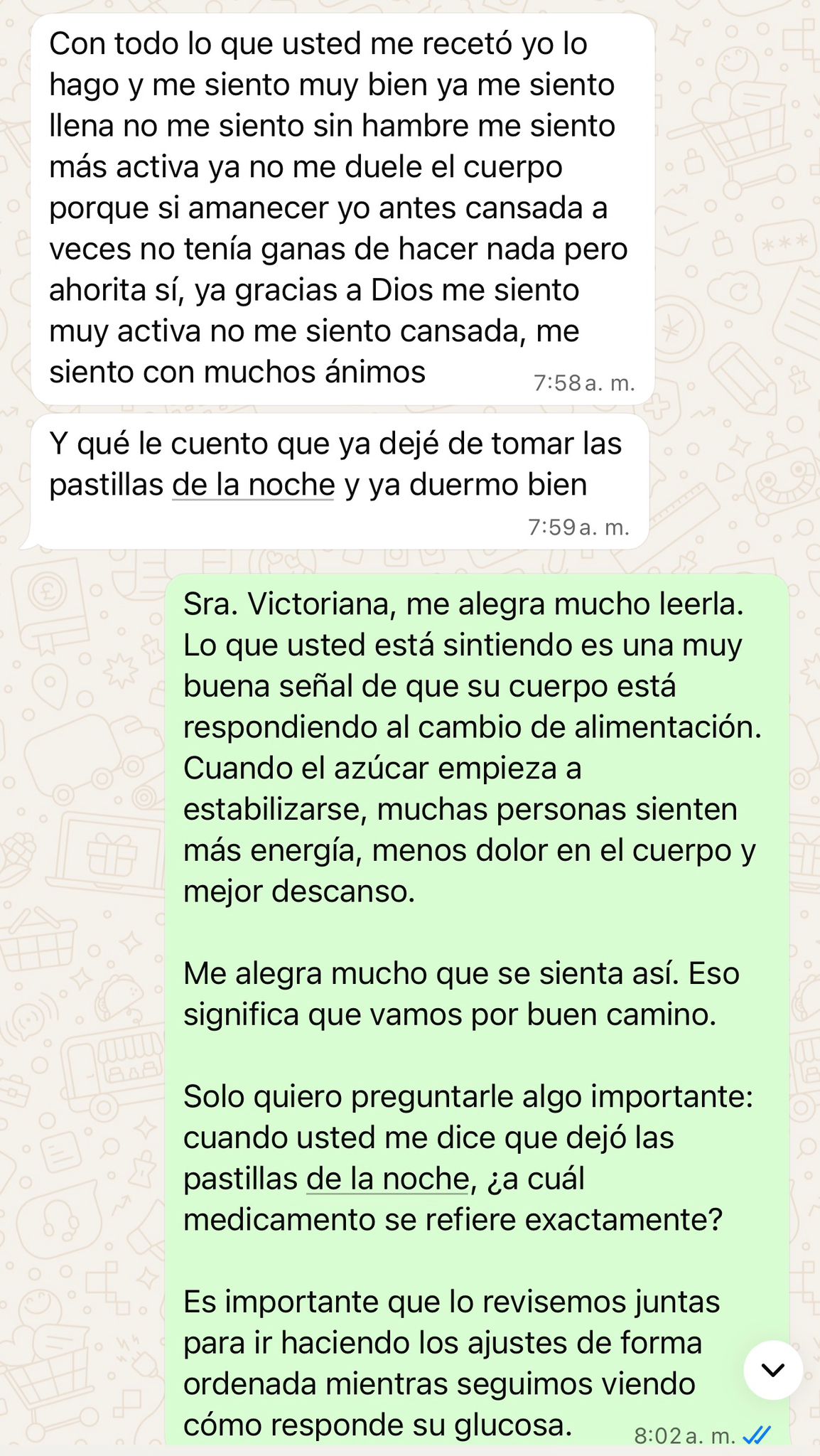Resultado de clienta de Johanna Ruiz