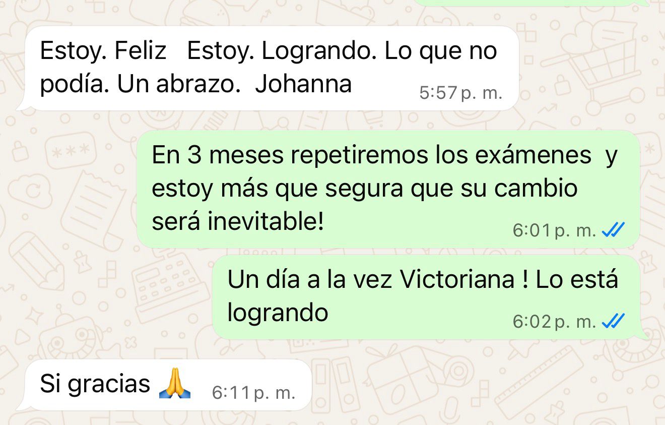 Testimonio de cliente de Johanna Ruiz